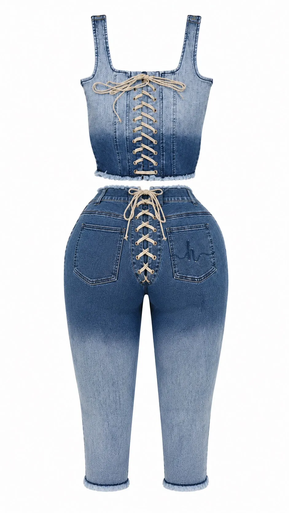 Ombré Capri Tie Me Up Set *Pre Order July 7th -15th Delivery* sold by Honeyz