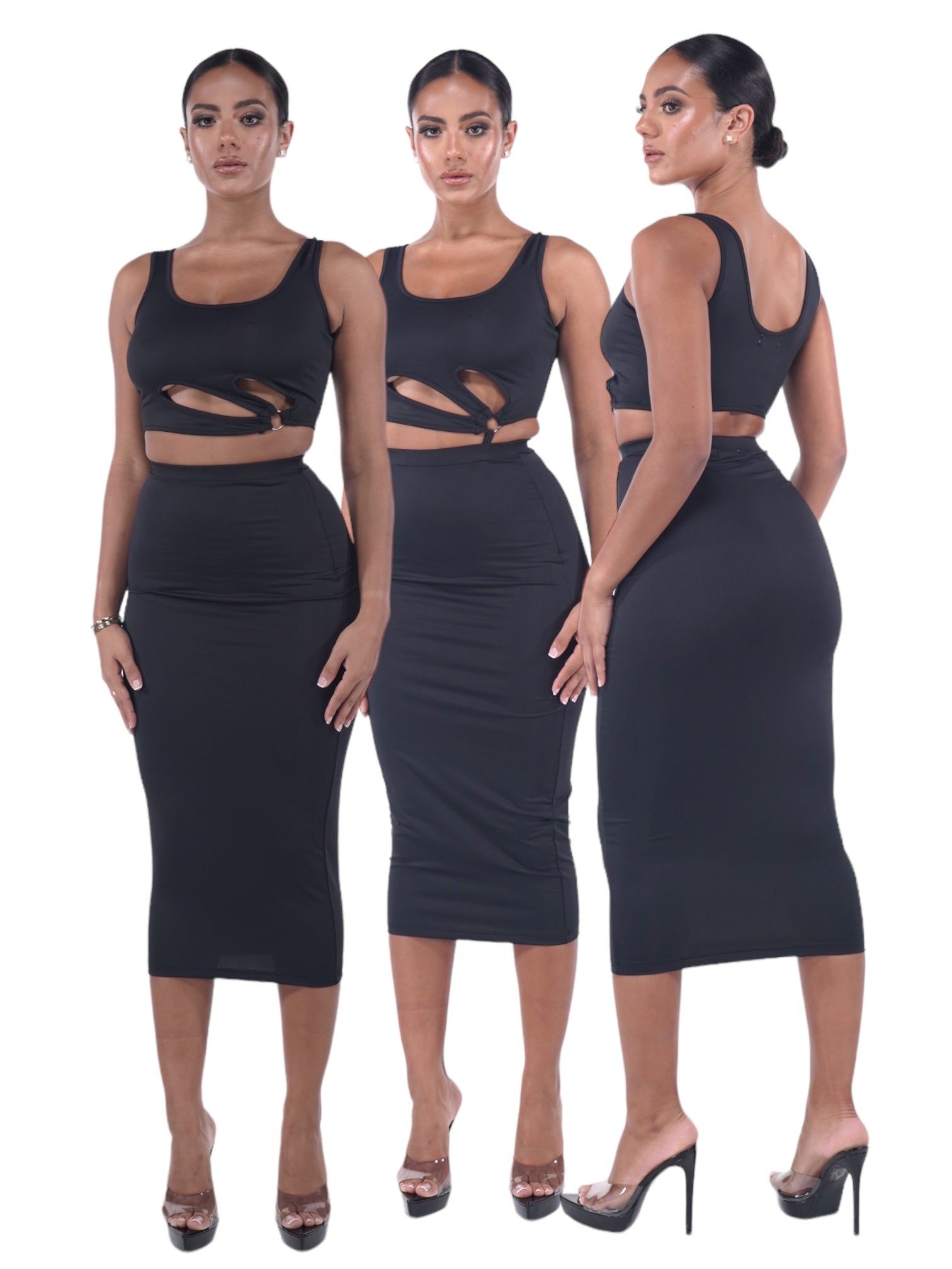 Black Day to Night Midi Dress sold by Honeyz product image thumbnail 2