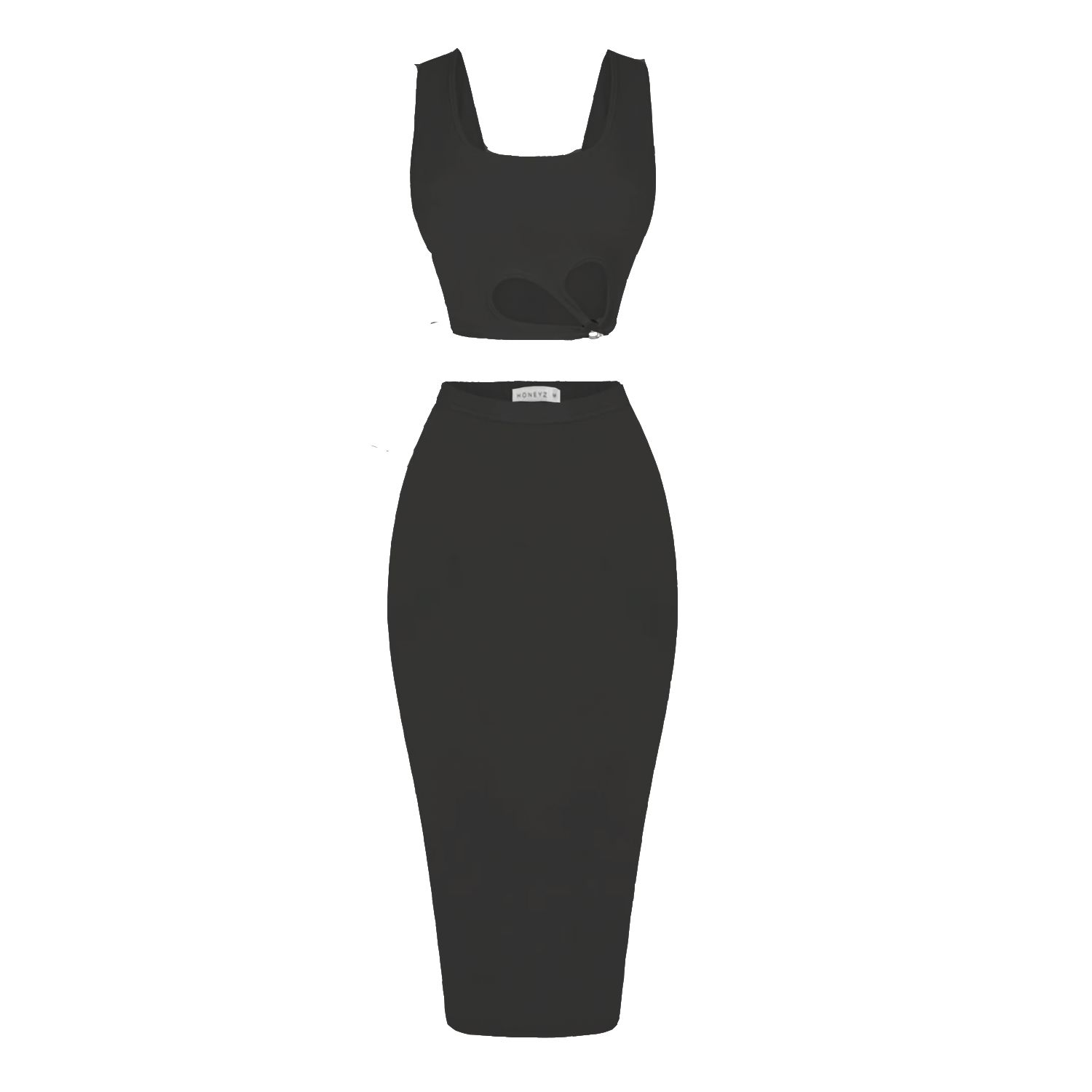 Black Day to Night Midi Dress sold by Honeyz