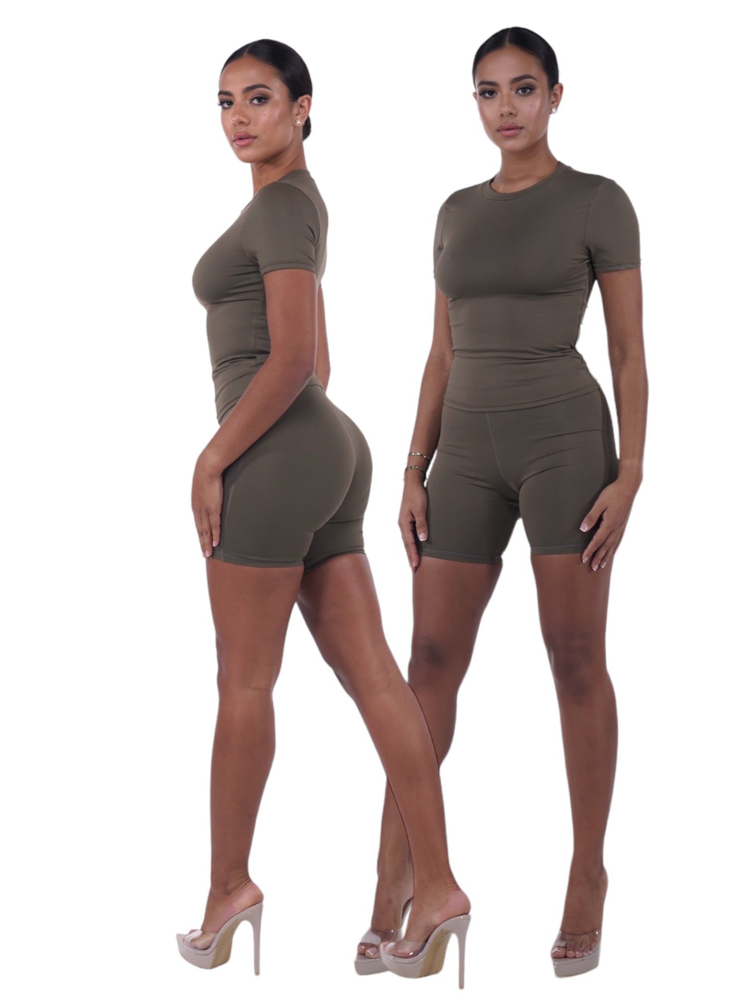 Khaki Signature Shorts sold by Honeyz