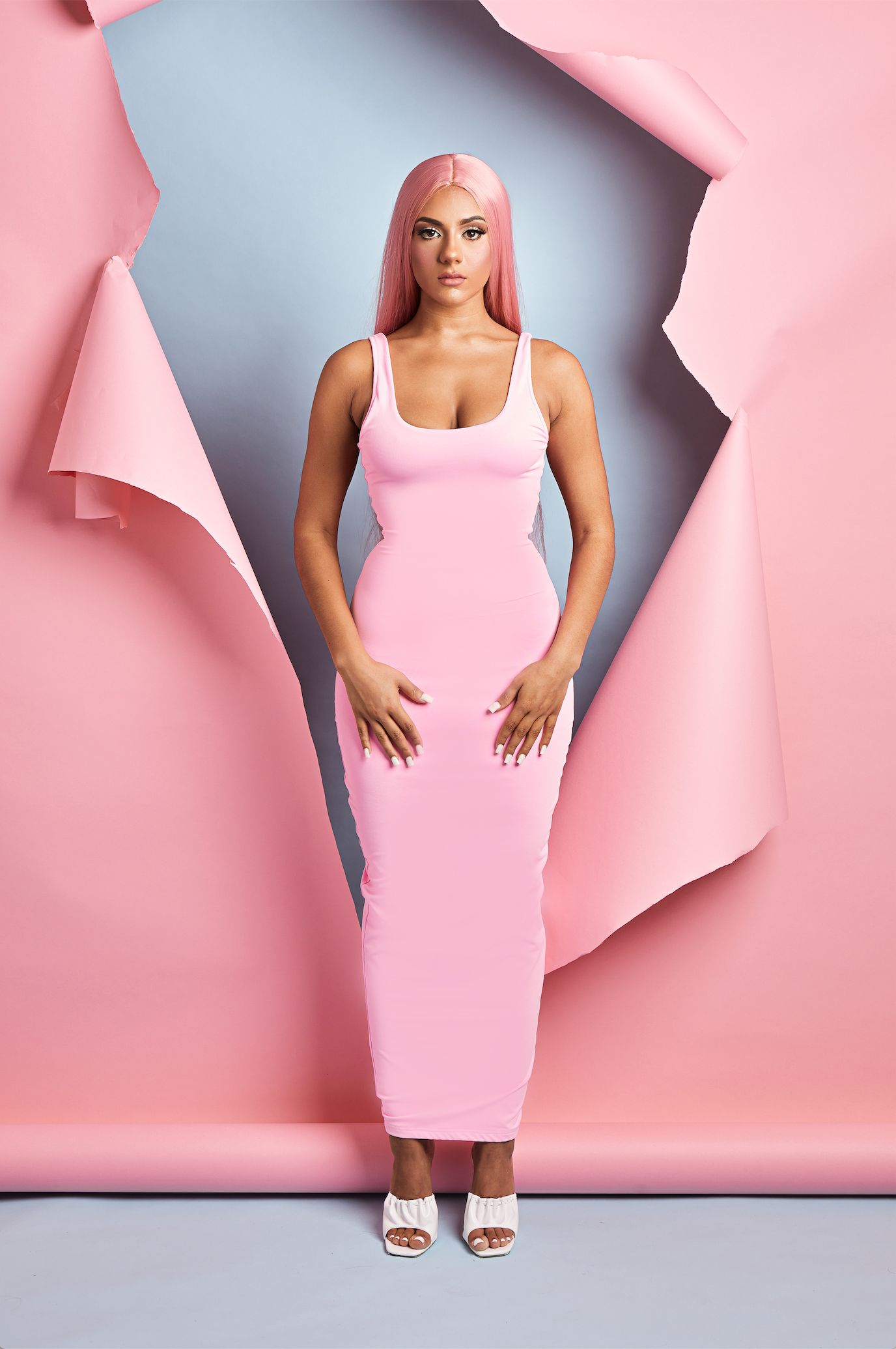 Pink Soft Bandage Dress sold by Honeyz product image thumbnail 4
