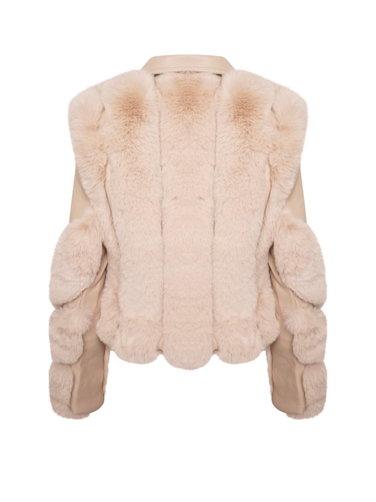 Beige Double Jacket Faux Fur & Leather sold by Honeyz product image thumbnail 2
