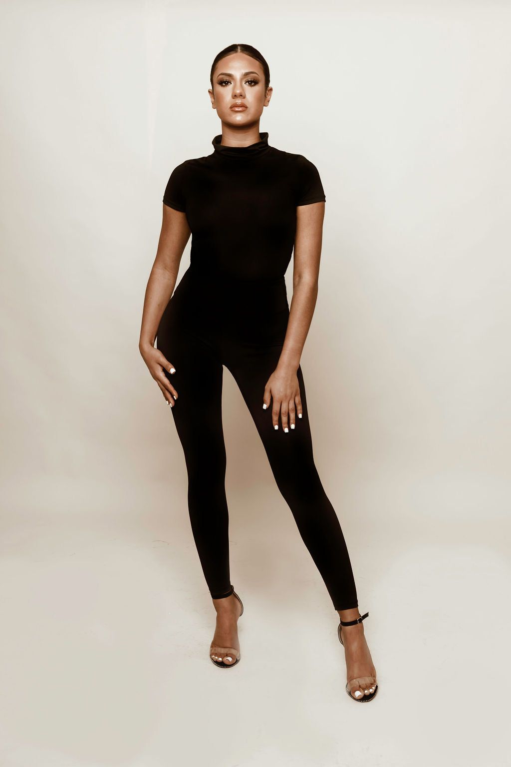 Black High Waisted Leggings sold by Honeyz product image thumbnail 3