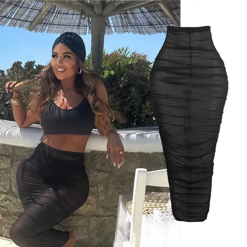 Escape Black Mesh Skirt sold by Honeyz