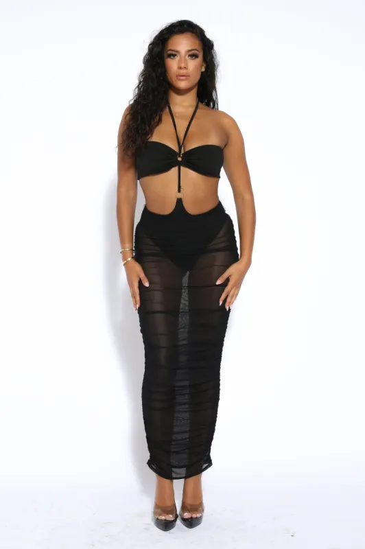Escape Black Mesh Ring Dress sold by Honeyz