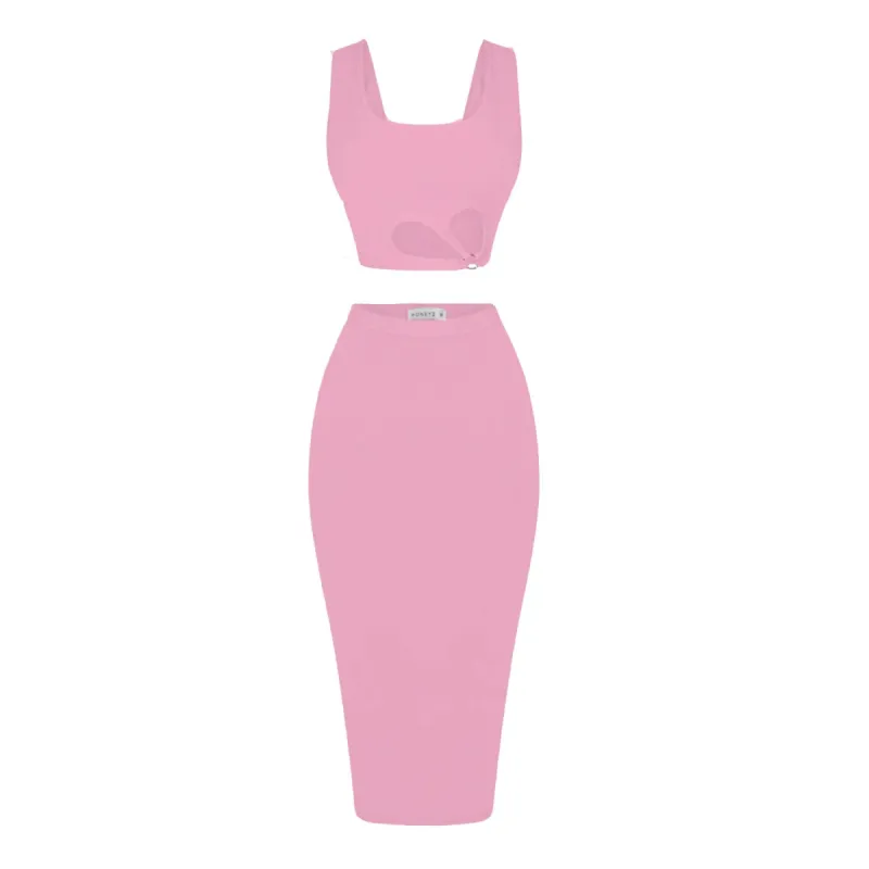 Pink Day to Night Midi Dress sold by Honeyz