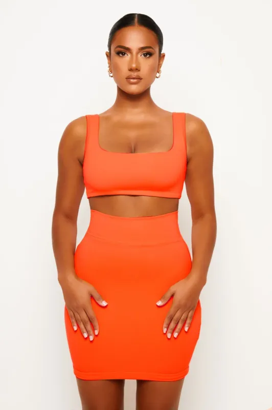 Neon Orange Soft Bandage Two Piece Mini sold by Honeyz