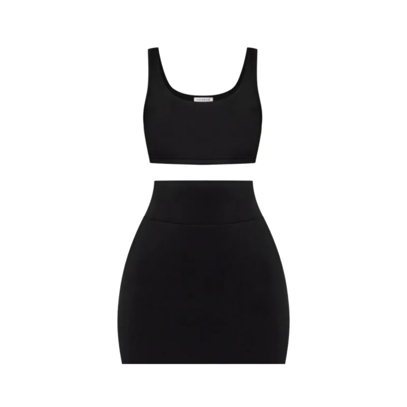 Black Soft Bandage Two Piece Mini sold by Honeyz