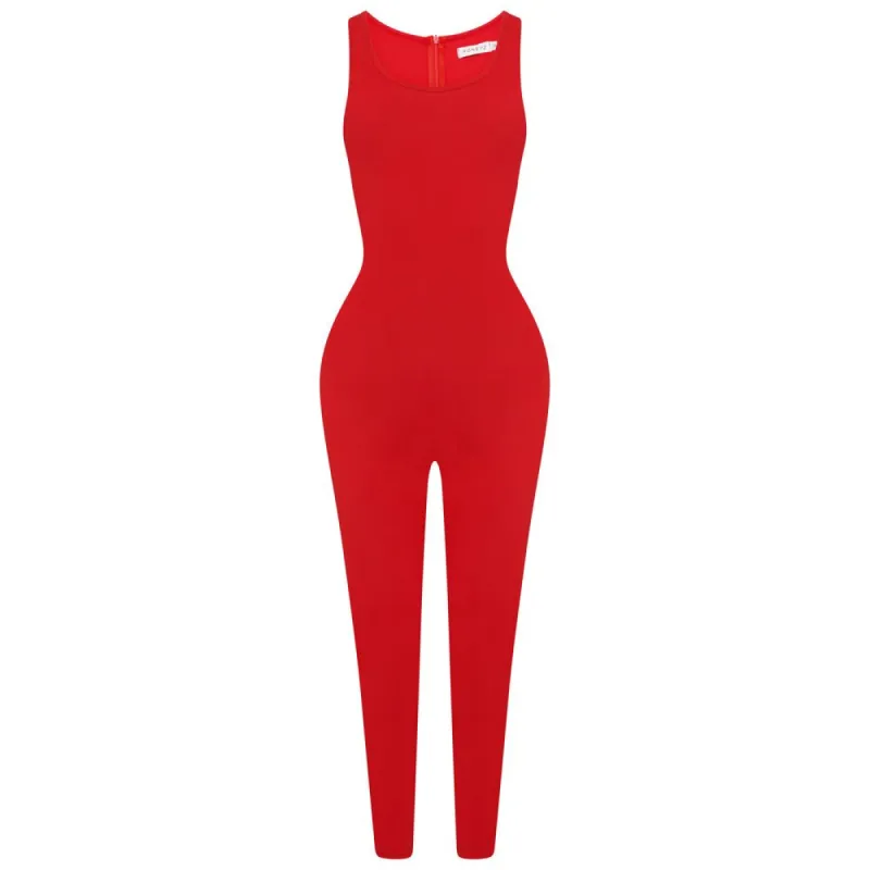 Red Jumpsuit- 2way wear sold by Honeyz
