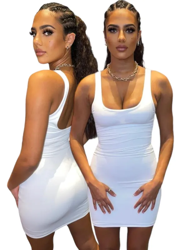 White Soft Bandage Mini Dress sold by Honeyz