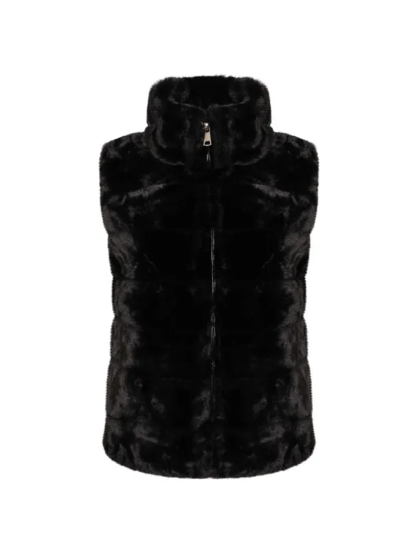 Black Faux Fur Gilet sold by Honeyz