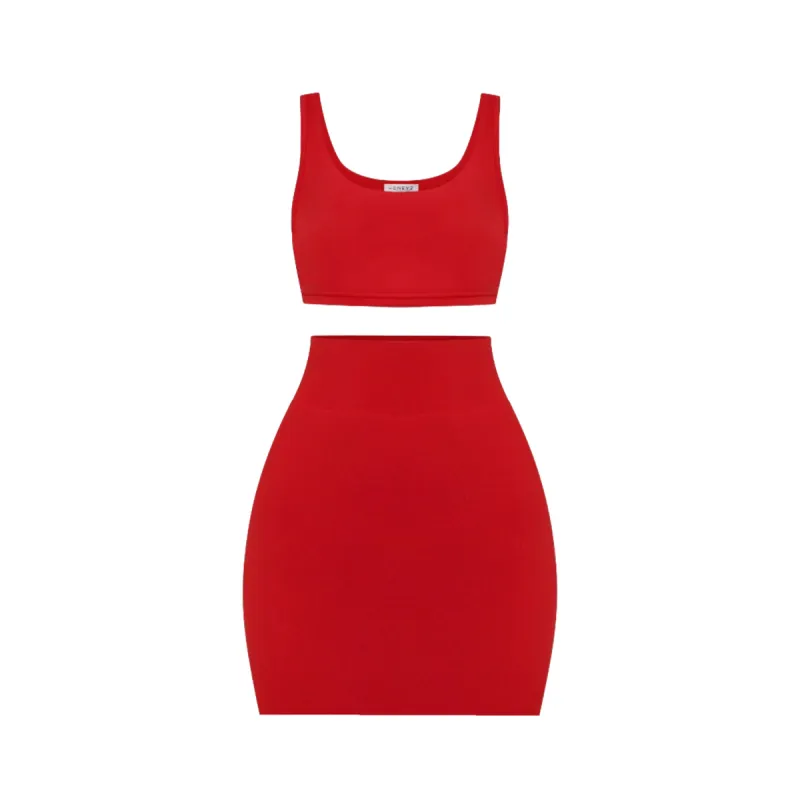 Petite Red Soft Bandage Two Piece Mini sold by Honeyz