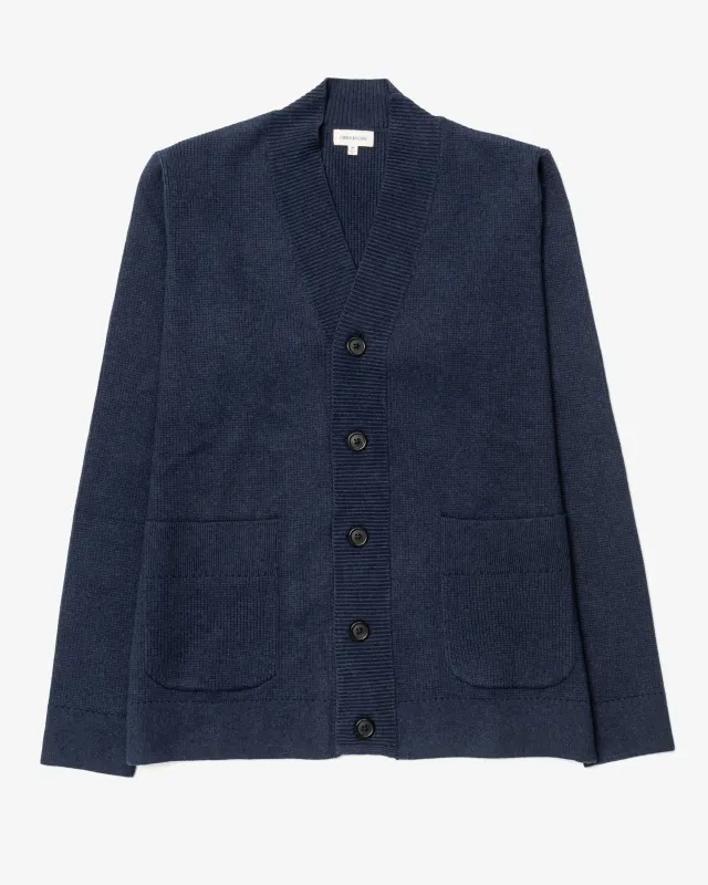 Organic Cotton Cardigan in Indigo made by The Umber & Ochre