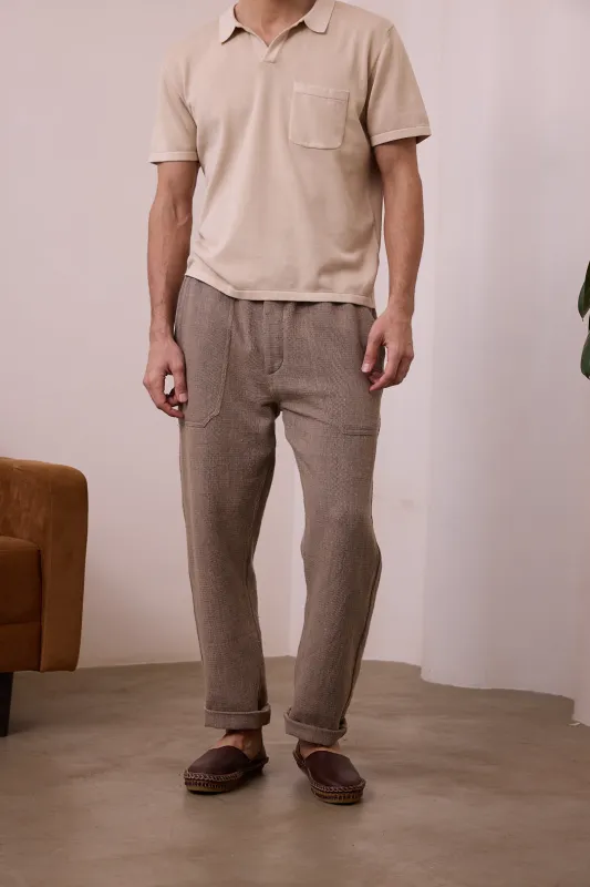 HARSHAD UTILITY PANT - HONEYCOMB GREY made by The Umber & Ochre