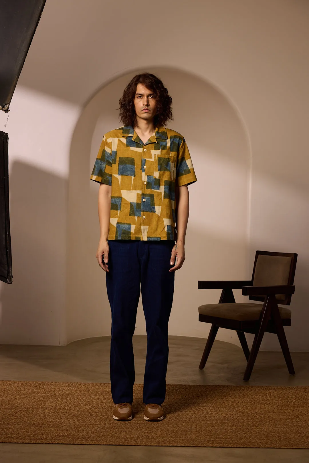KHUSHI CAMP SHIRT - TILE ABSTRACT MULTI sold by The Umber & Ochre product image thumbnail 2