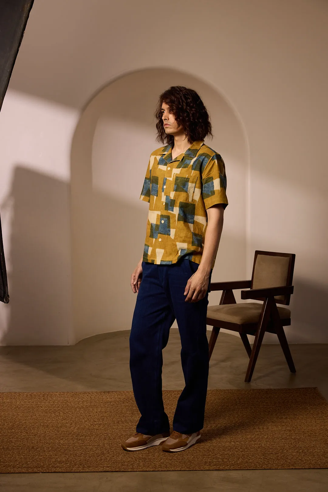 KHUSHI CAMP SHIRT - TILE ABSTRACT MULTI sold by The Umber & Ochre product image thumbnail 3