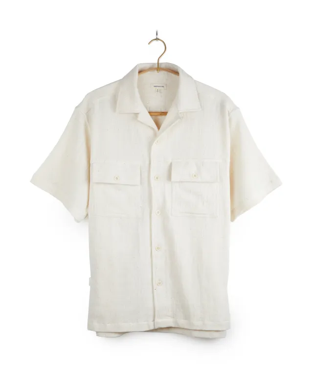 Harshil 2 Pocket Shirt Cotton Light Honeycomb in Natural made by Umber & Ochre