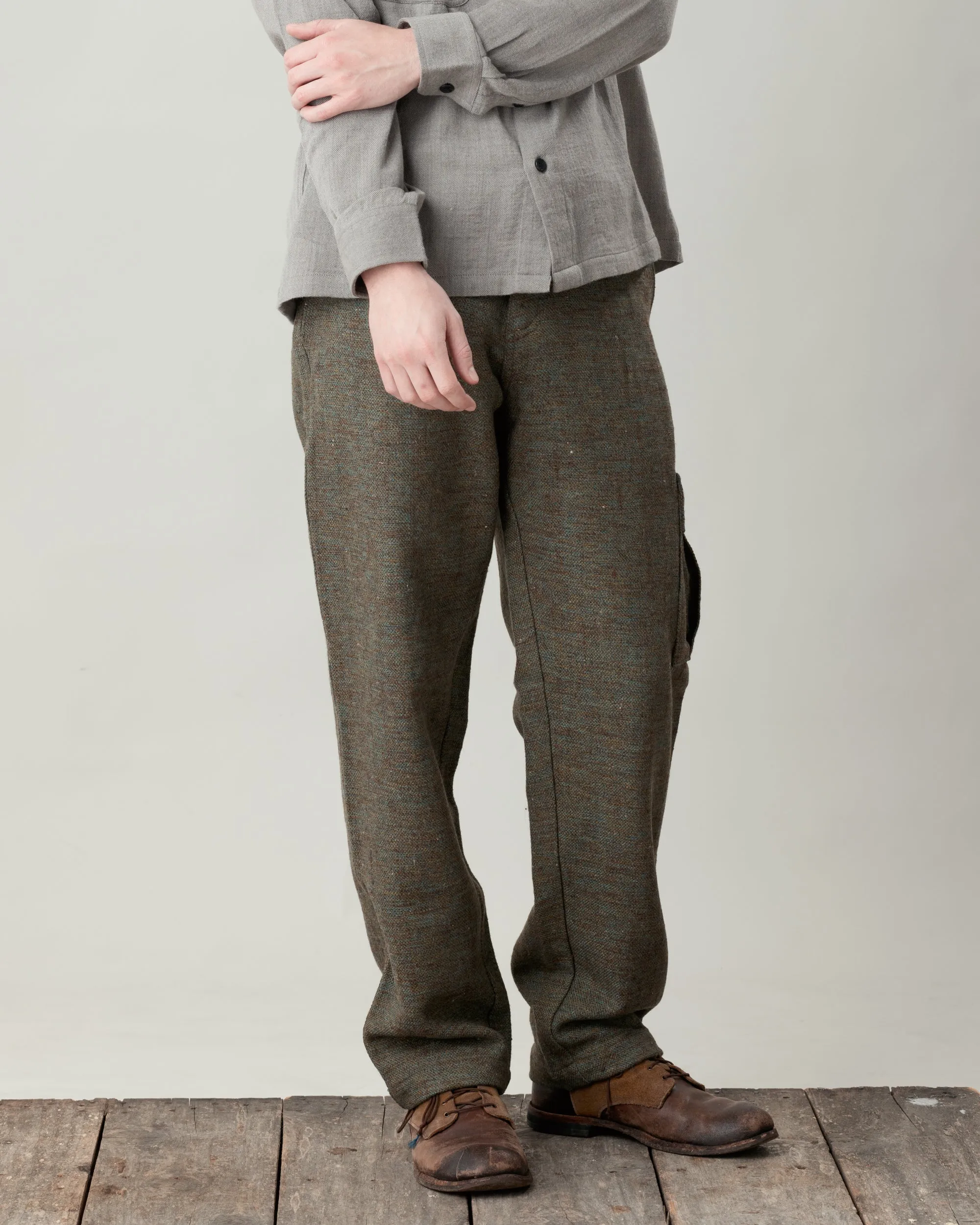 Malana Cargo Pant - Melange Wool in Marine sold by The Umber & Ochre product image thumbnail 2