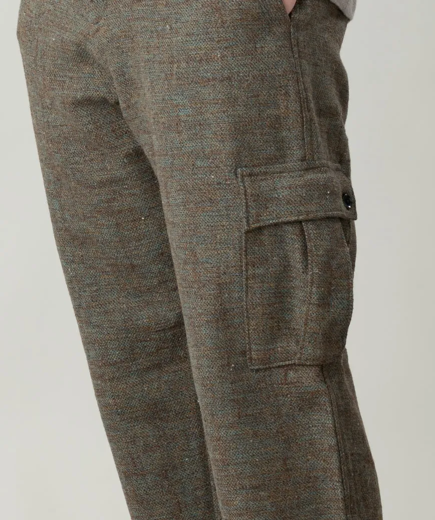 Malana Cargo Pant - Melange Wool in Marine sold by The Umber & Ochre product image thumbnail 3