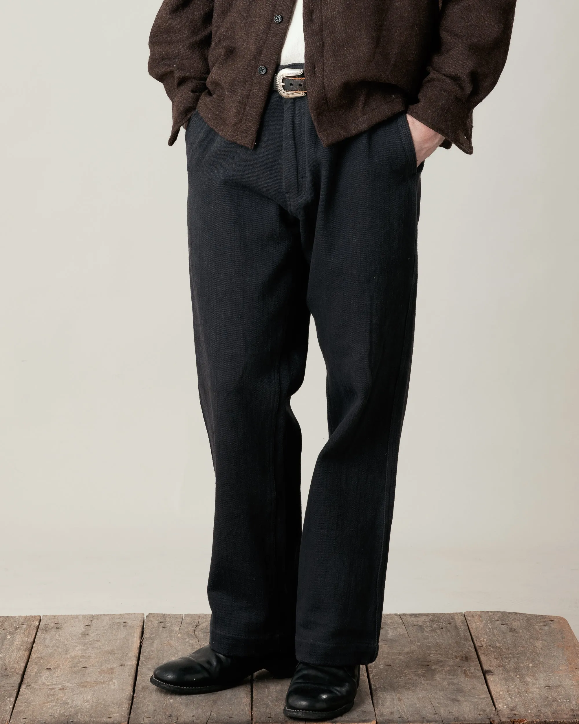 Tamal Pant Cotton Twill Black sold by The Umber & Ochre