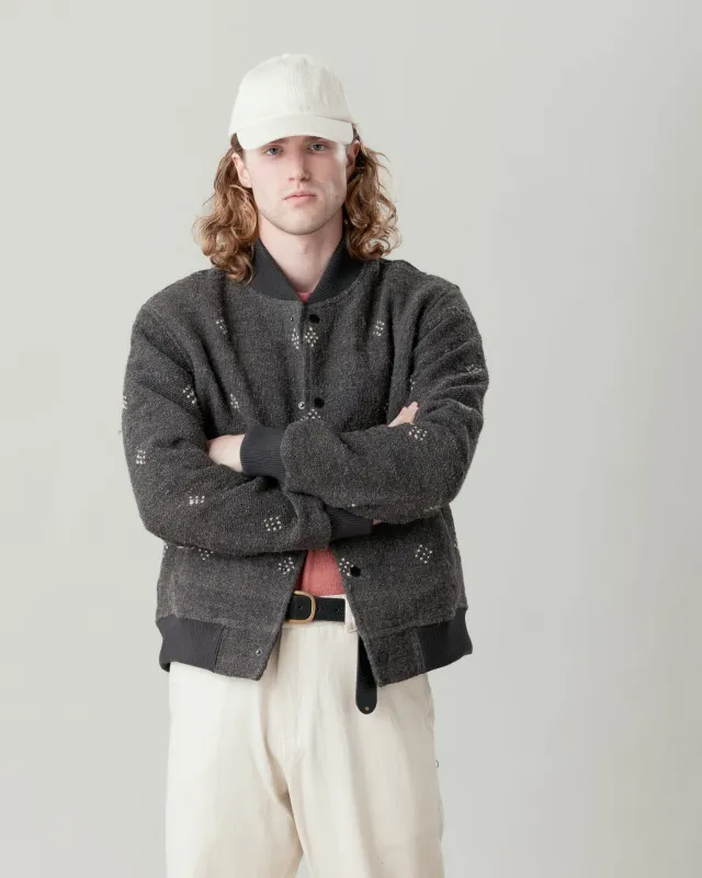 Langza Varsity Jacket - Wool in Charcoal made by The Umber & Ochre