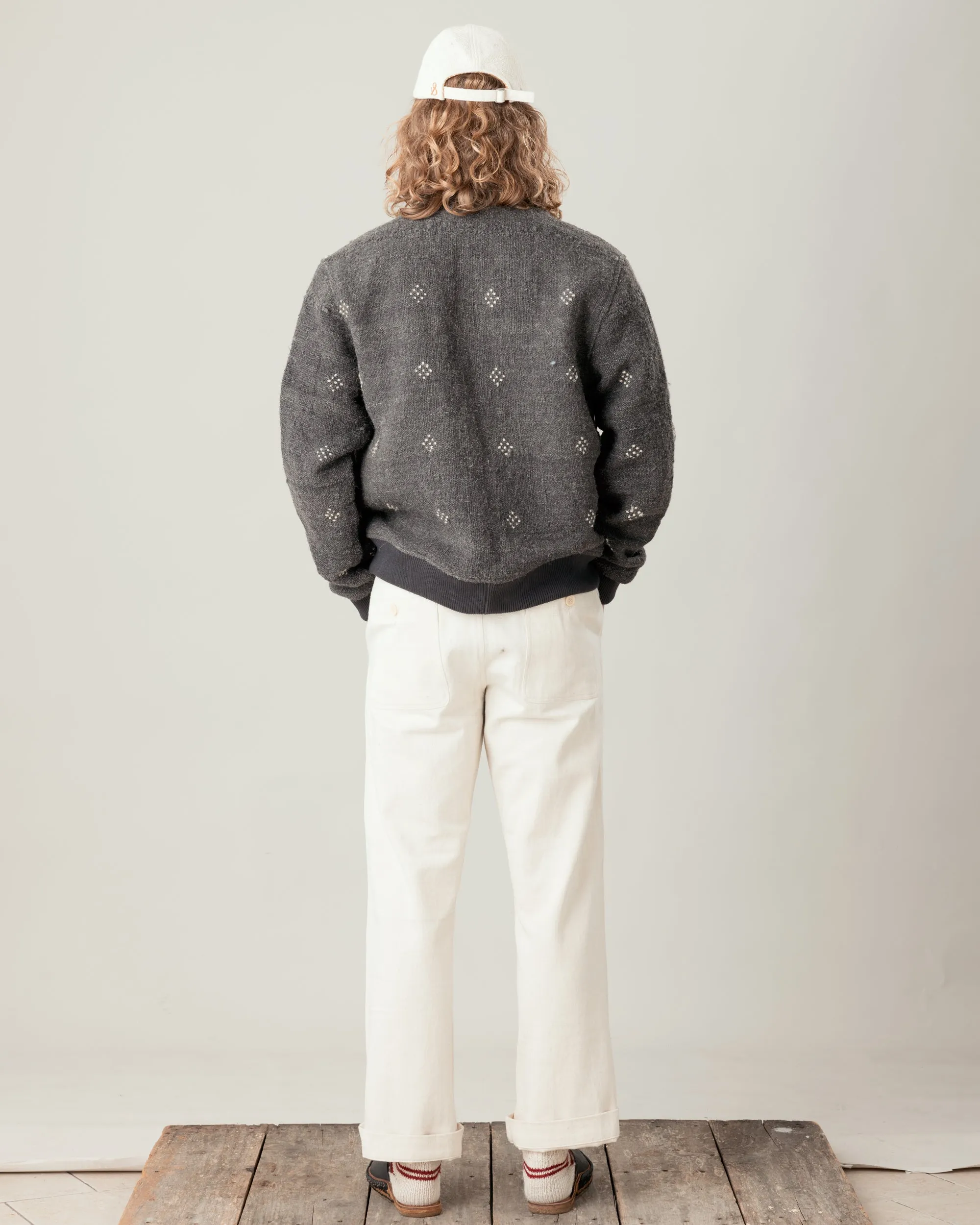 Langza Varsity Jacket - Wool in Charcoal sold by The Umber & Ochre product image thumbnail 2
