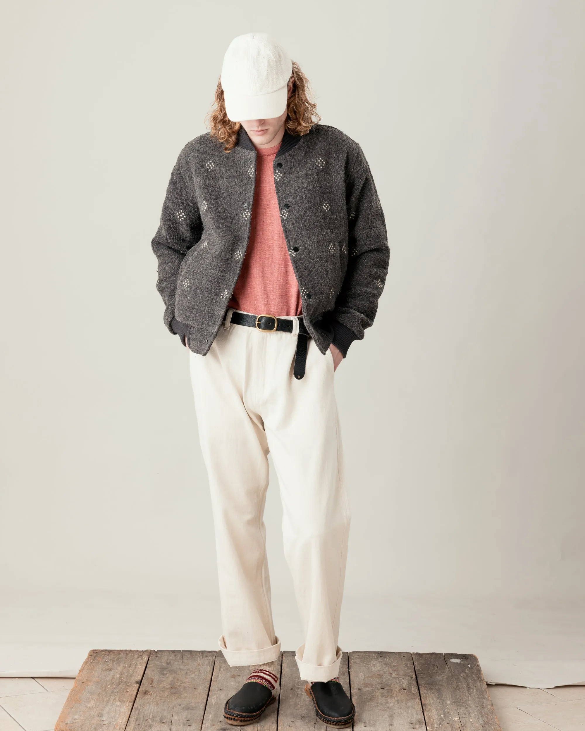 Langza Varsity Jacket - Wool in Charcoal sold by The Umber & Ochre product image thumbnail 3