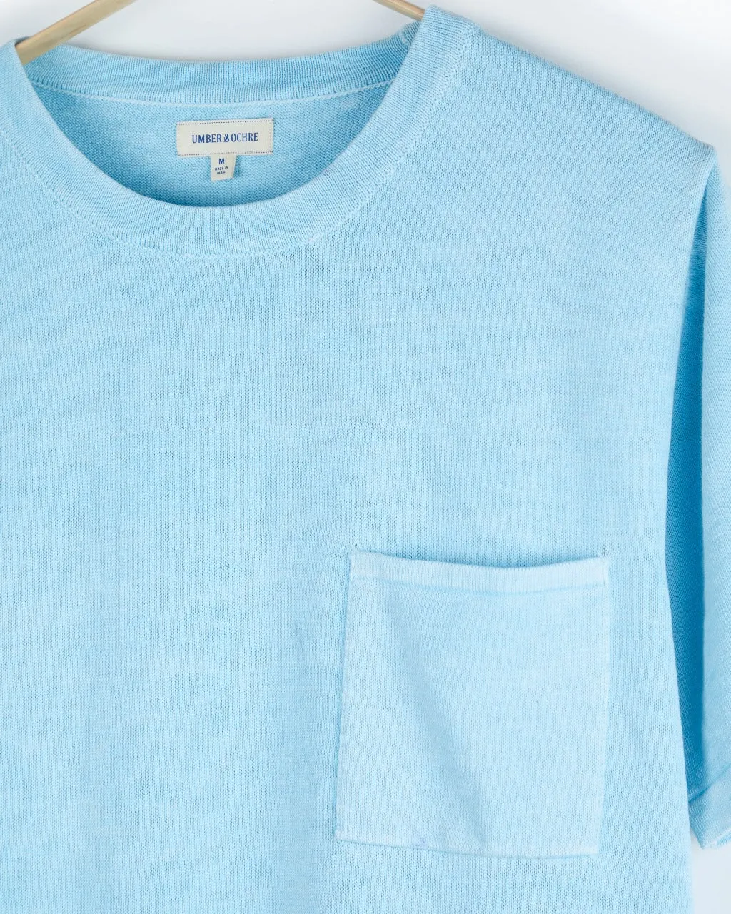 Azad S/S Pocket Knit Tee Sky Blue sold by The Umber & Ochre product image thumbnail 4
