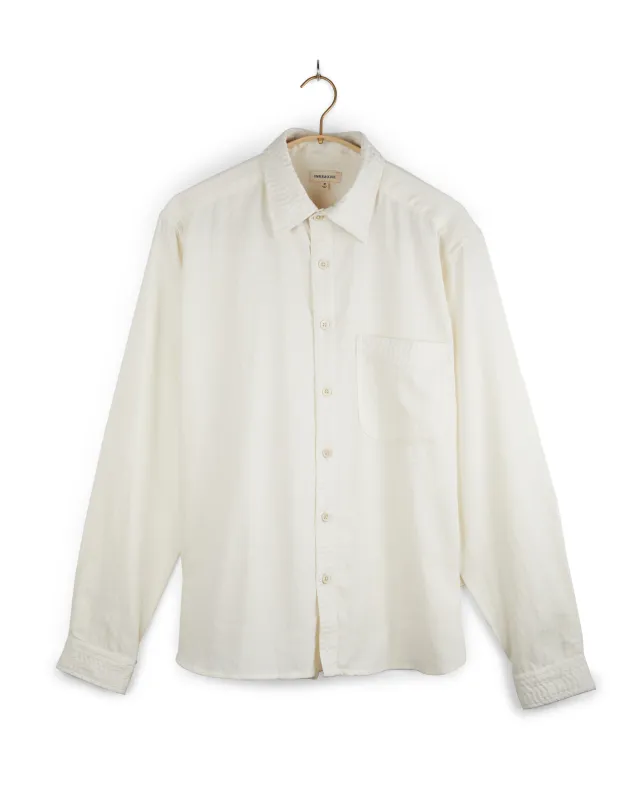 Neil Long Sleeves Shirt - Cotton Kora in Natural made by Umber & Ochre