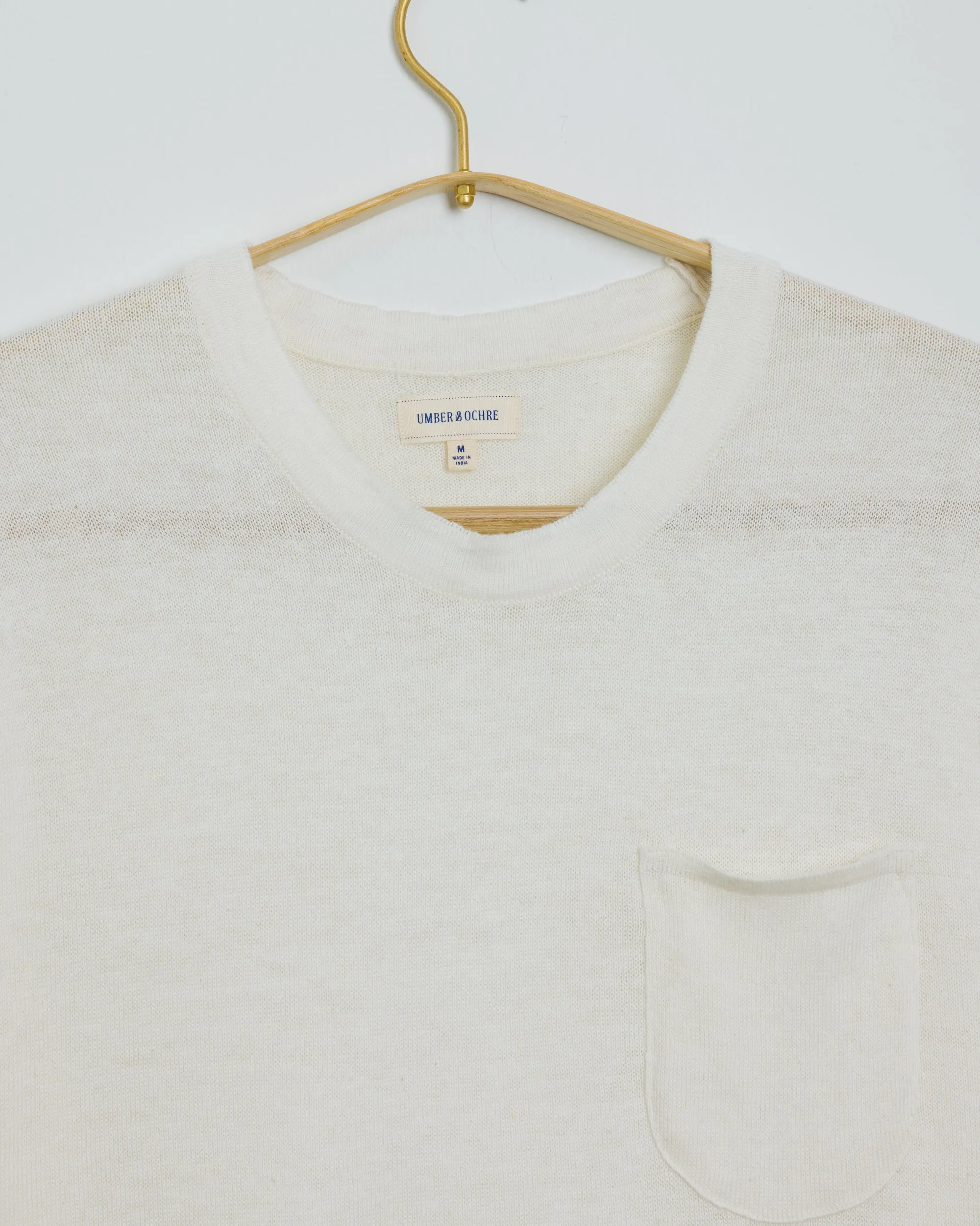 Azad S/S Pocket Flat Knitted Tee in Natural sold by The Umber & Ochre product image thumbnail 2