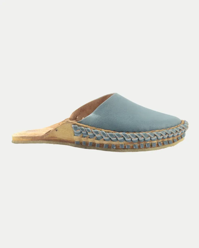 Women's Soft Solid City Slide in Blue made by Mohinders Shoes
