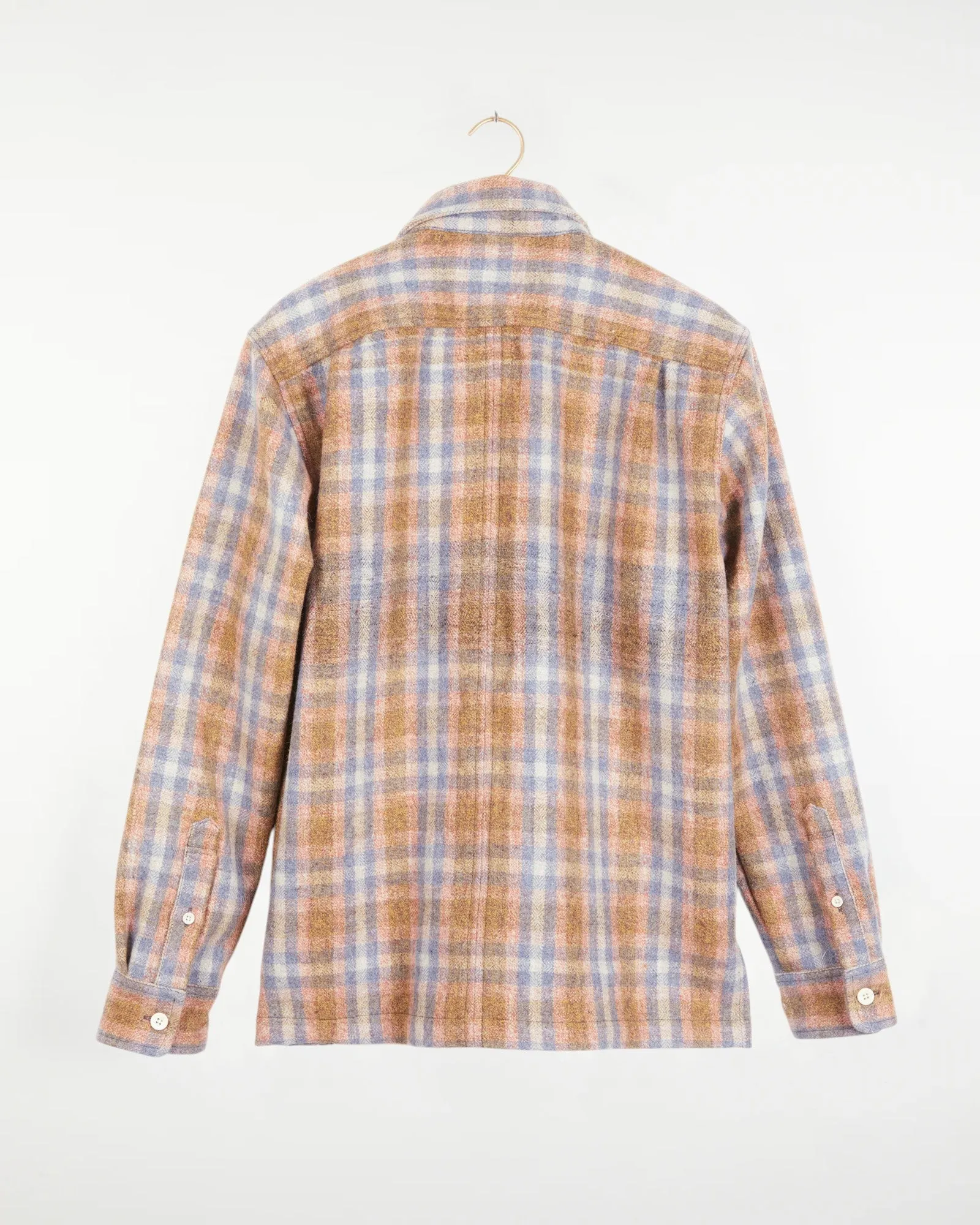 Yatree Shawl Collar Overshirt Plaid Wool Blue Coral sold by The Umber & Ochre product image thumbnail 4