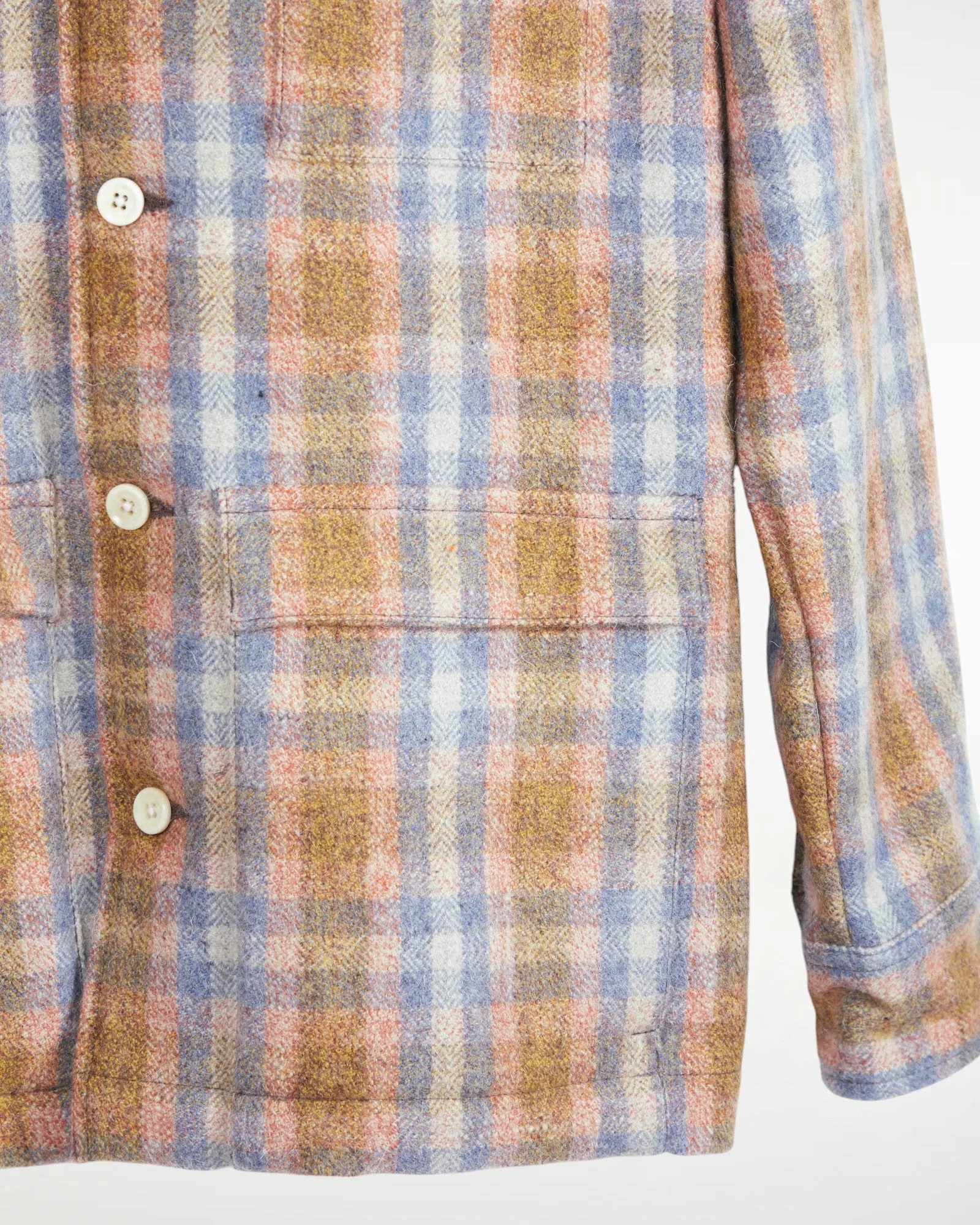 Yatree Shawl Collar Overshirt Plaid Wool Blue Coral sold by The Umber & Ochre product image thumbnail 3