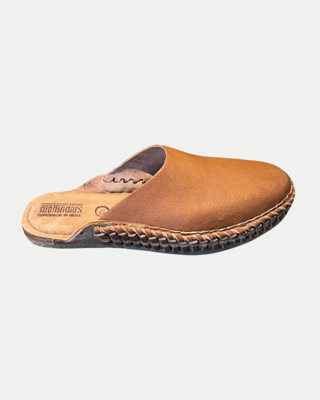 Men's Soft Solid City Slide in Walnut made by Mohinders Shoes