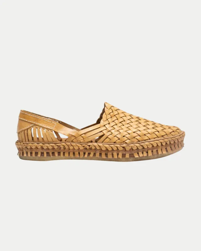 Men's Woven Shoe in Honey + No Stripes made by Mohinders Shoes