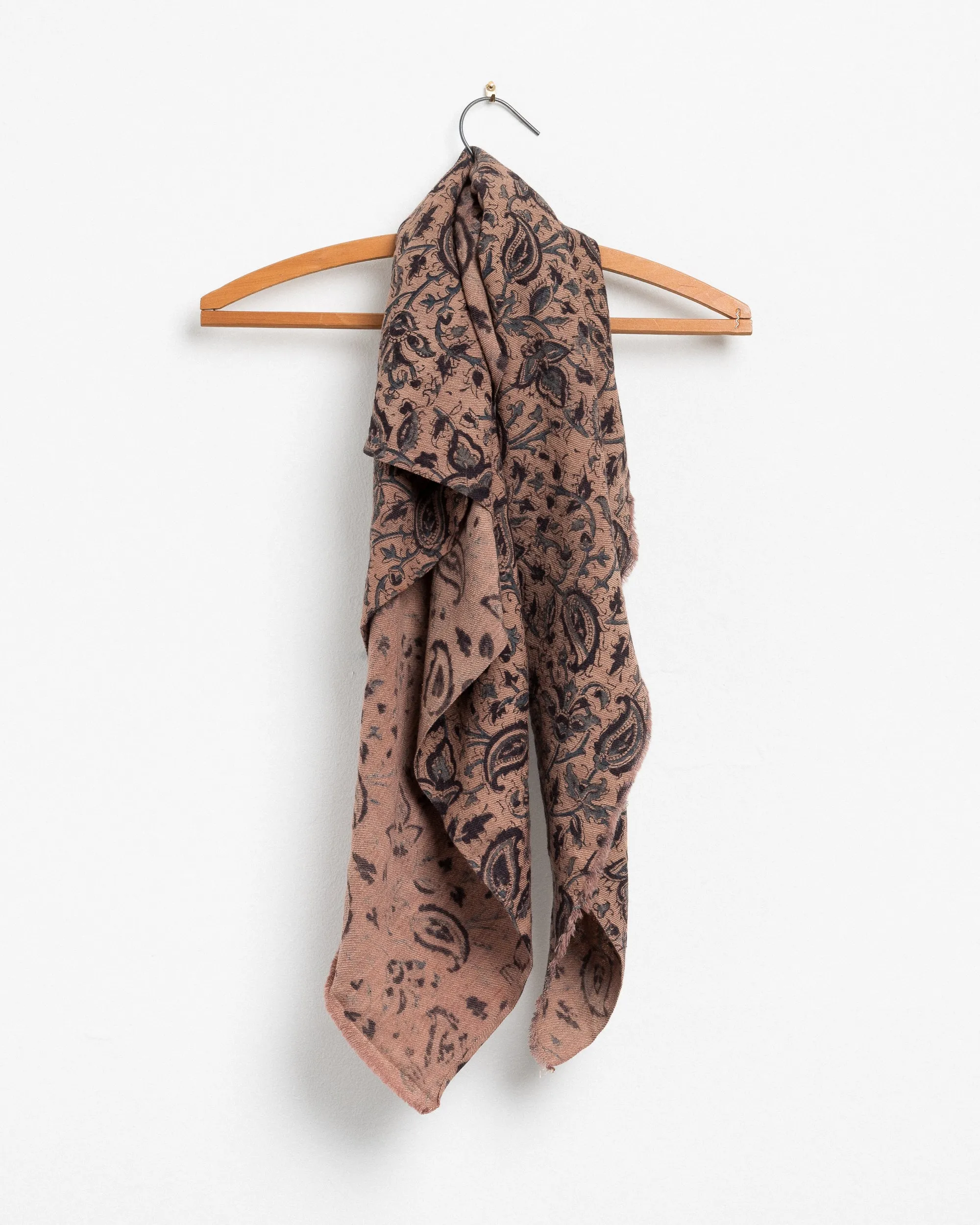Wool Square Scarf in Indigo Paisley sold by The Umber & Ochre