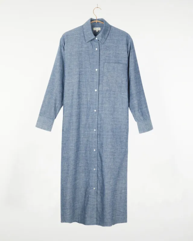 Noor Tunic Kora Indigo Chambray made by Umber & Ochre