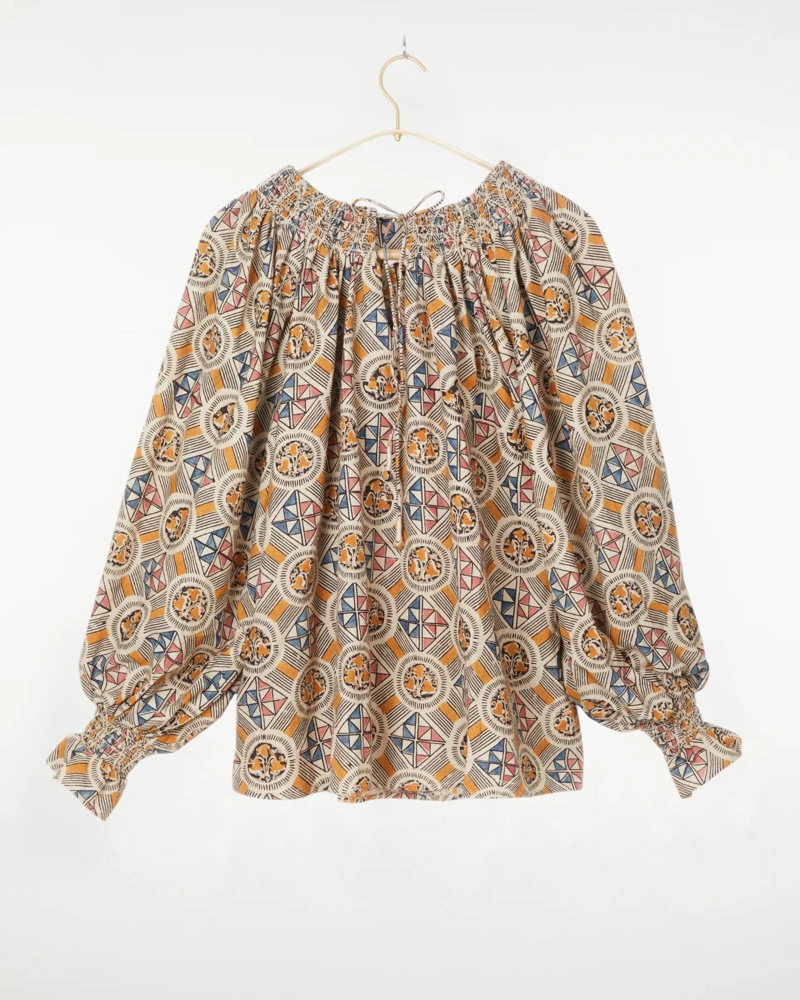 Priti Top Muslin Tile Print sold by The Umber & Ochre