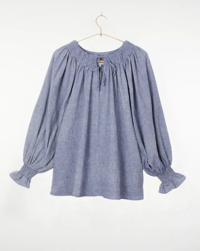 Priti Top Muslin Indigo made by Umber & Ochre