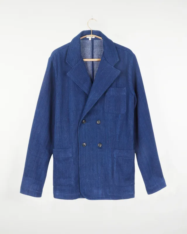 Parvati Unisex Blazer Cotton Twill Indigo made by The Umber & Ochre