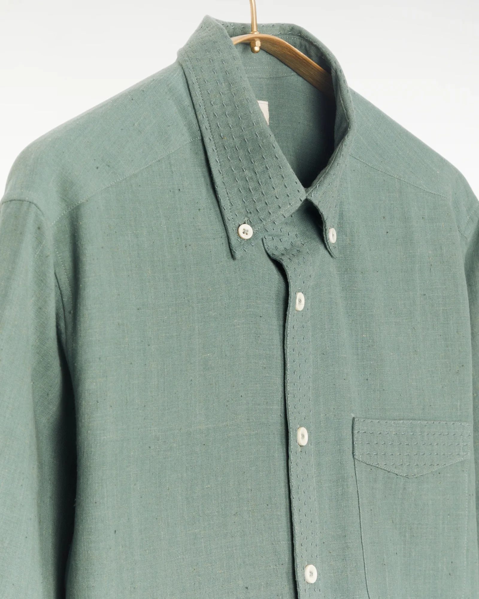 Kabir Standard Shirt w/Saddle Stitch Sea Green sold by The Umber & Ochre product image thumbnail 2