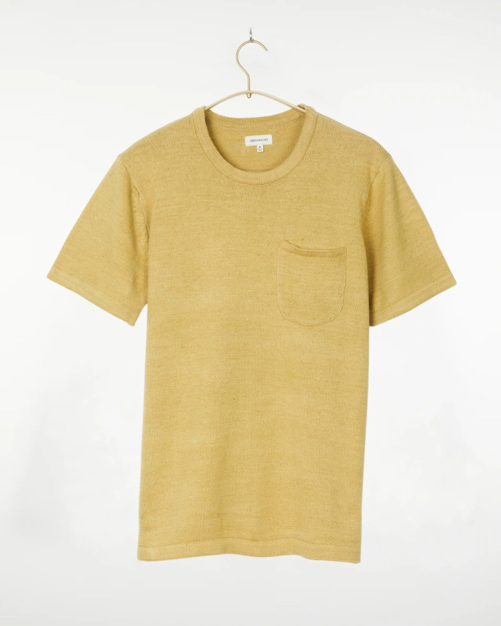 Azad S/S Pocket Flat Knitted Tee Yellow sold by The Umber & Ochre product image thumbnail 2