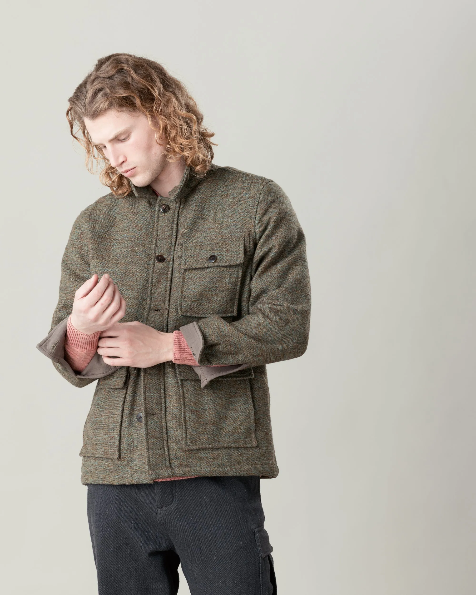 Akash Chore Coat - Melange Wool in Marine sold by The Umber & Ochre product image thumbnail 3