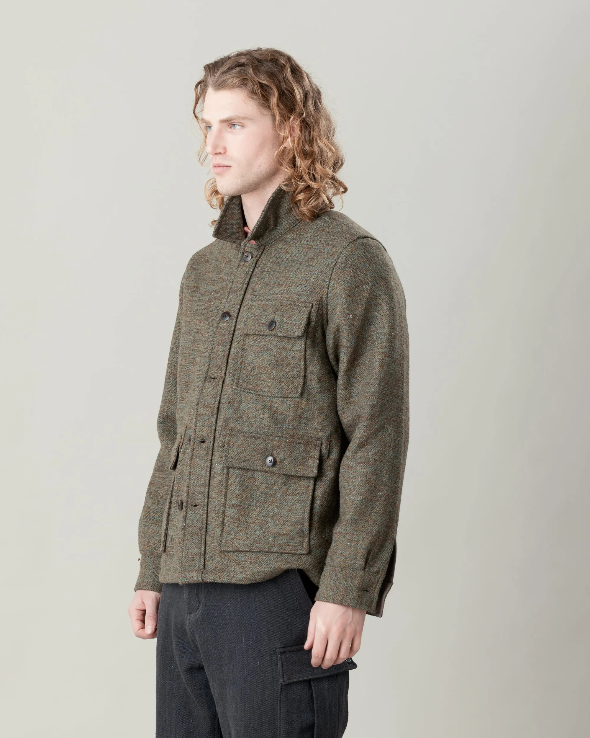 Akash Chore Coat - Melange Wool in Marine sold by The Umber & Ochre product image thumbnail 4