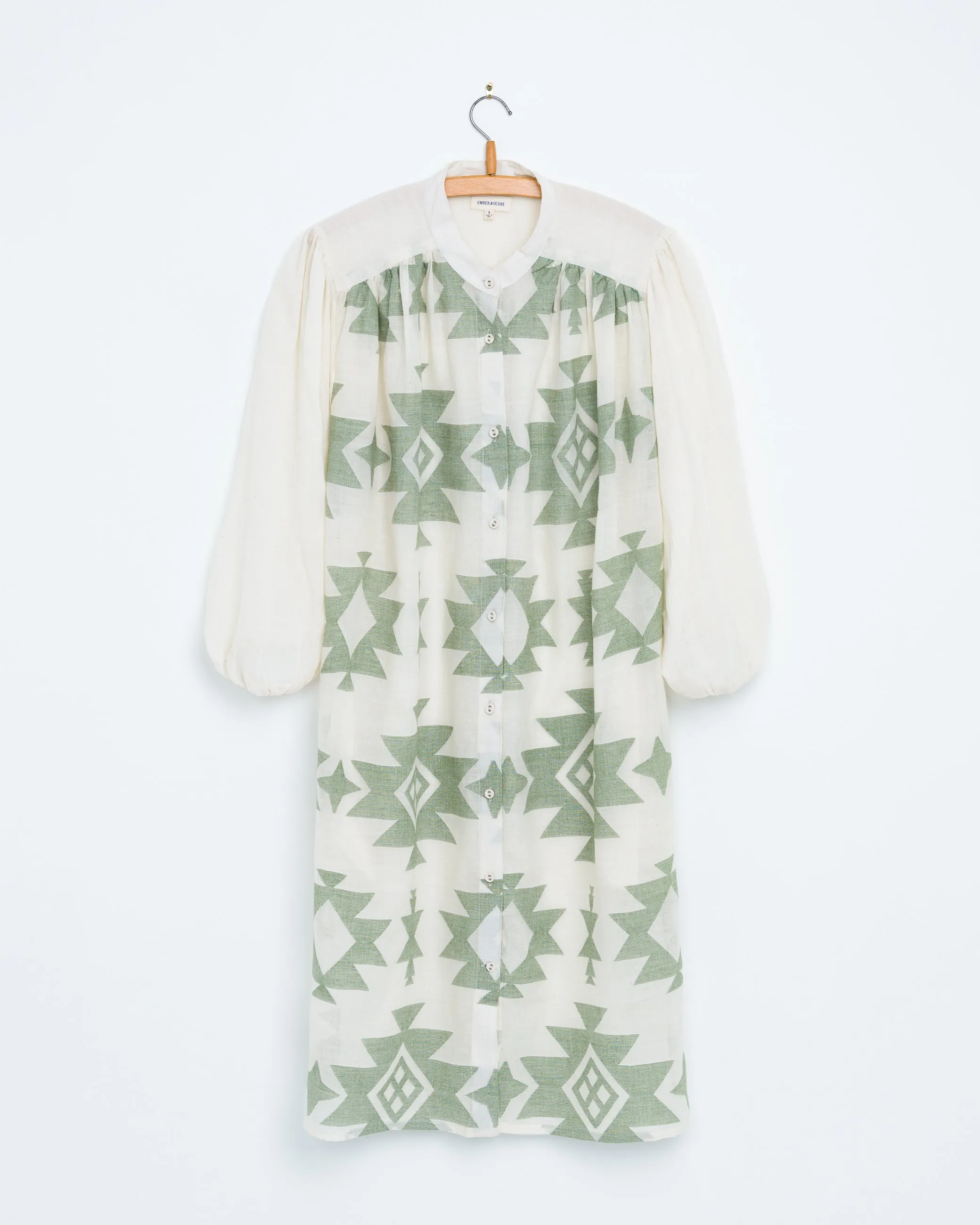 Samira Tunic in Jamdani Sage sold by The Umber & Ochre product image thumbnail 4