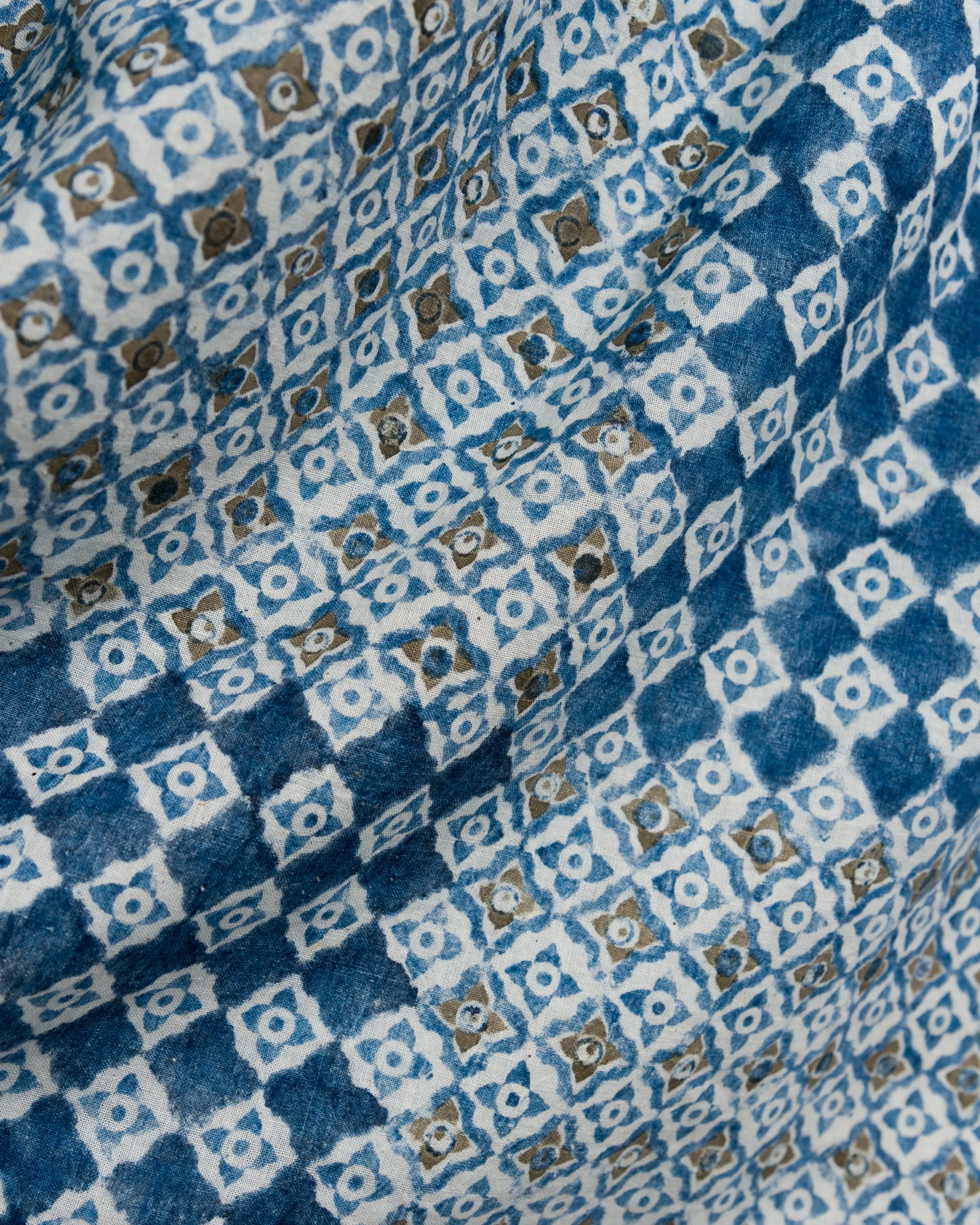 Samira Tunic in Engineered Tile Print Indigo sold by The Umber & Ochre product image thumbnail 2