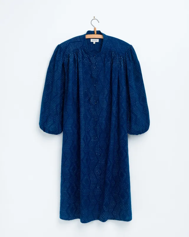 Samira Tunic in Dot Block Indigo made by Umber & Ochre