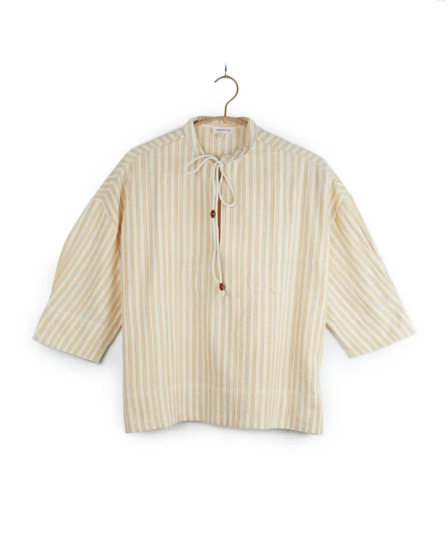 Hema Tie Top in Yellow Stripes made by Umber & Ochre