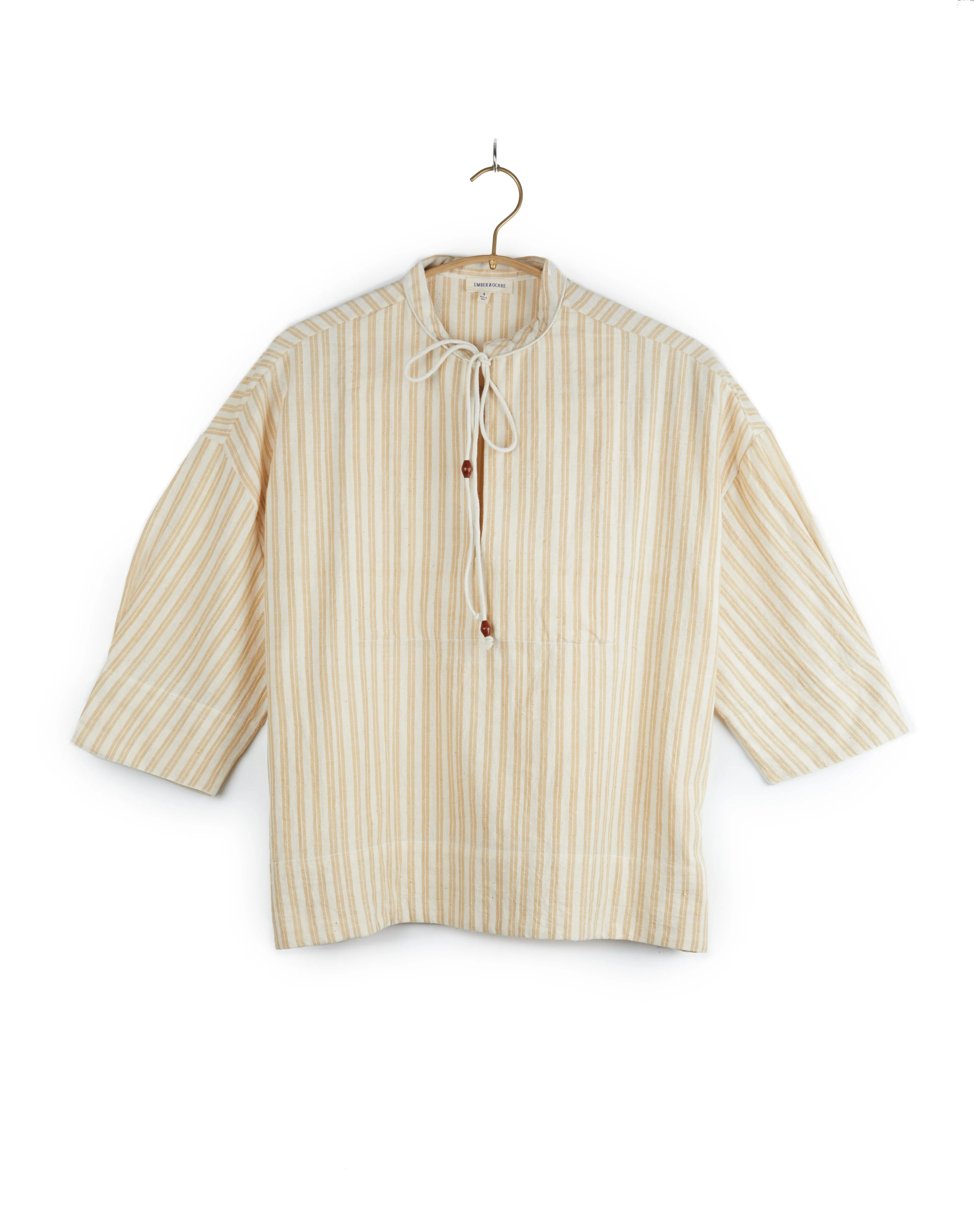 Hema Tie Top in Yellow Stripes sold by The Umber & Ochre
