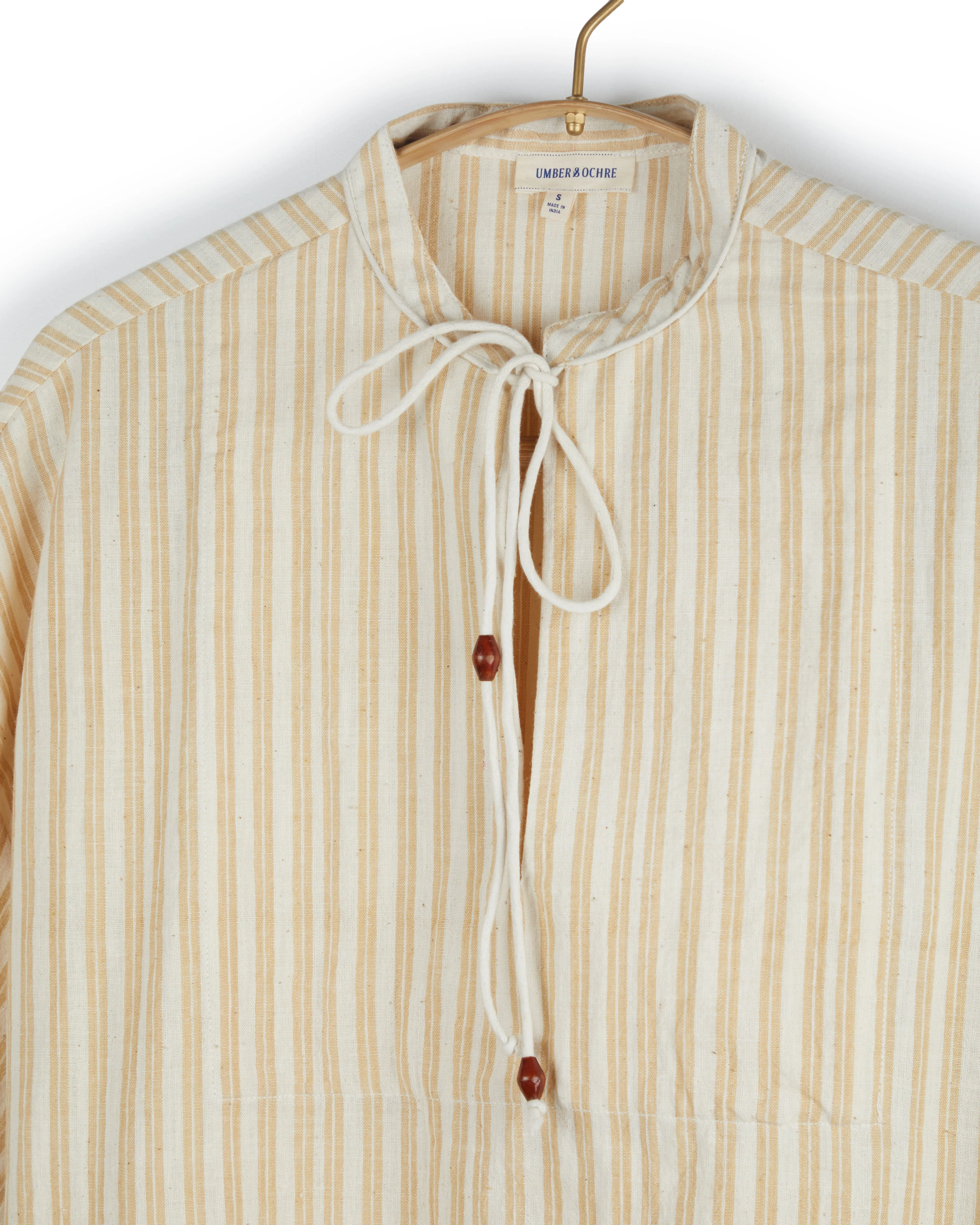 Hema Tie Top in Yellow Stripes sold by The Umber & Ochre product image thumbnail 3